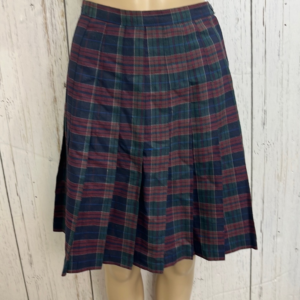 Metro Plaid Pleated Mini Skirt VINTAGE Size 6